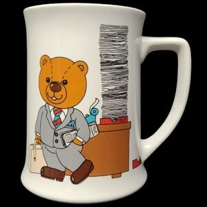 1980's PATTERN V.I.P. BUSINESS BEAR RUSS BERRIE CO. COFFEE MUG